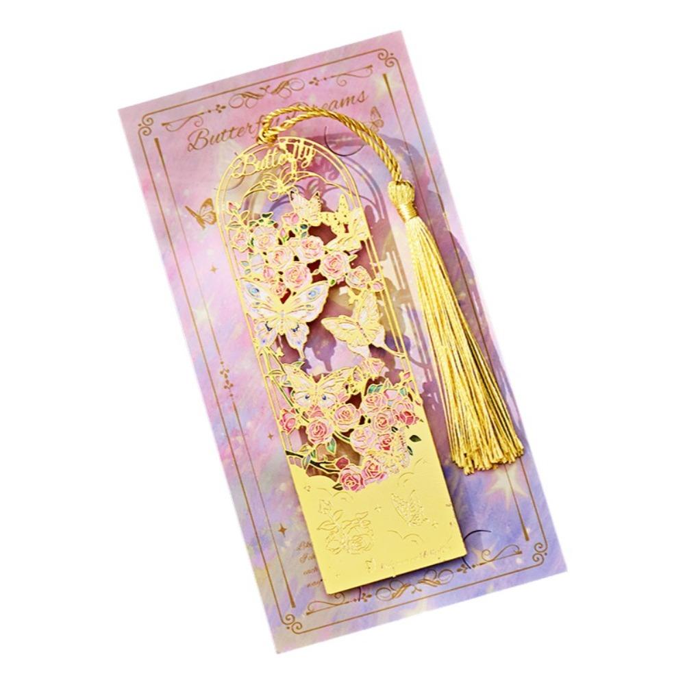 Exquisite Hollow Flower Metal Bookmark Sunflower Reading Stationery  Stationery Style 7
