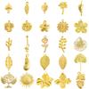 5pcs Gold Color Plant Leaf Pepper Mushroom Stainless Steel Flower Pendants For Jewelry Making Supplies Tree Charm DIY Breloques