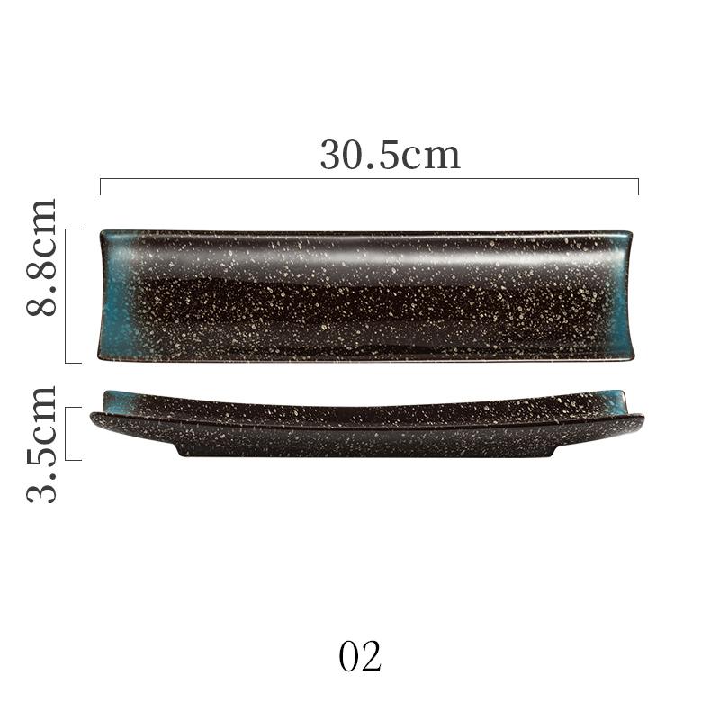 Japanese Style Ceramic Dishes Tableware Long Plate Shaped Sushi Snack Plate Barbecue Plate Sashimi Fish Plate Restaurant Plates