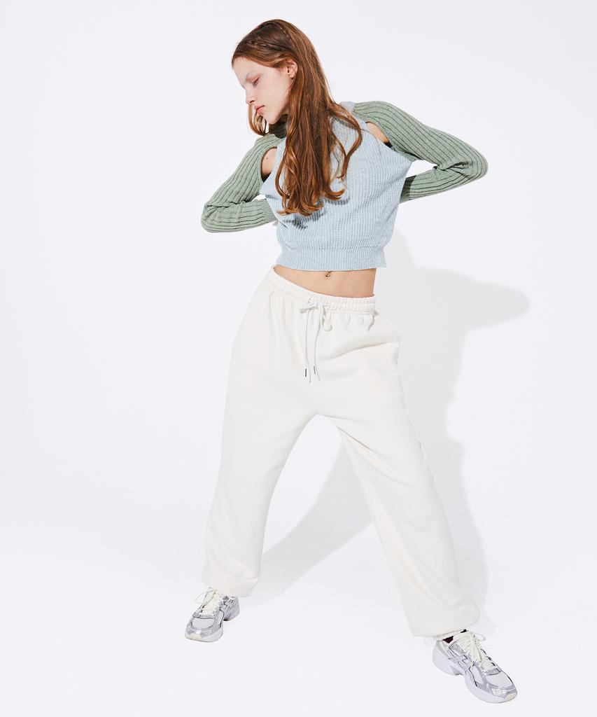 Kkuape Slit Blending Knit Top_Blue Green