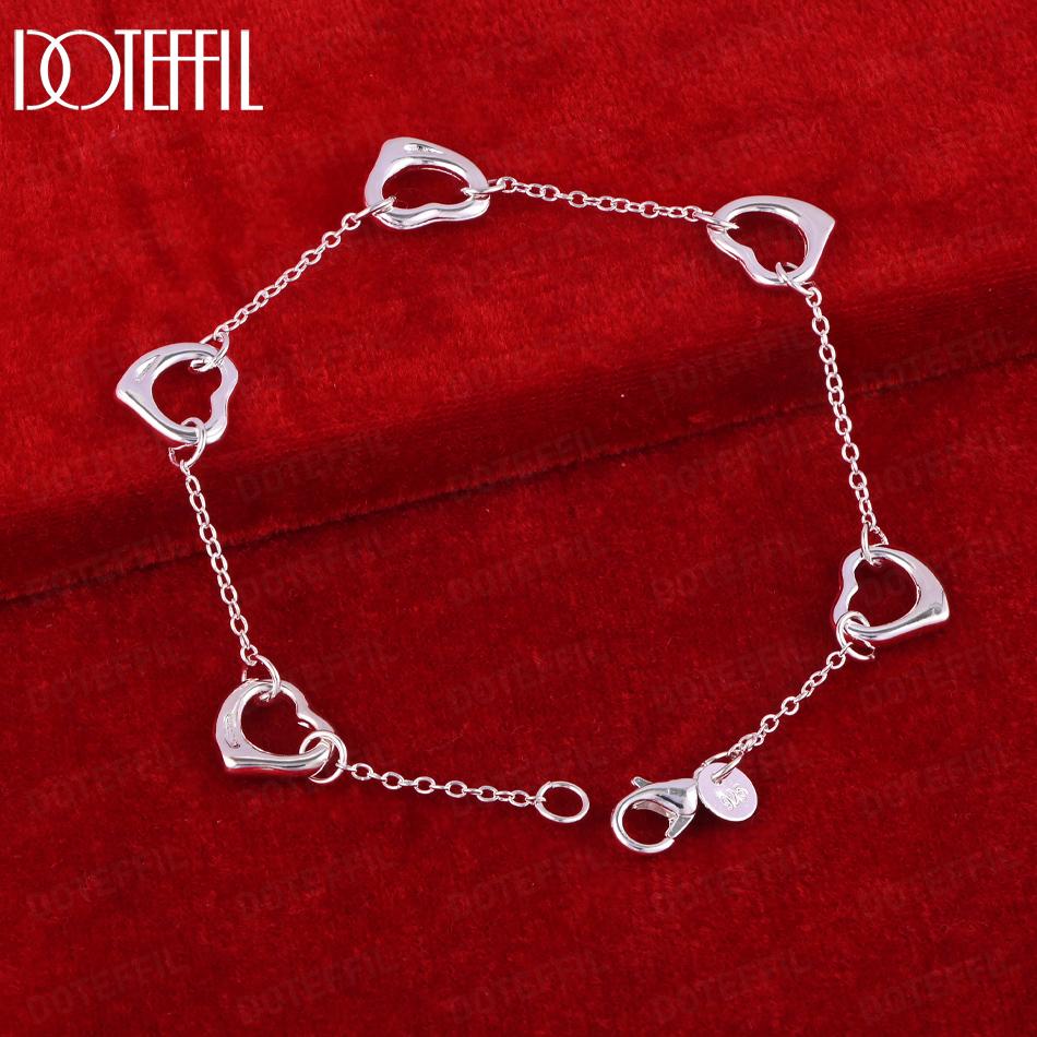 Modna bransoletka z sercem ze srebra próby 925 Biżuteria ślubna