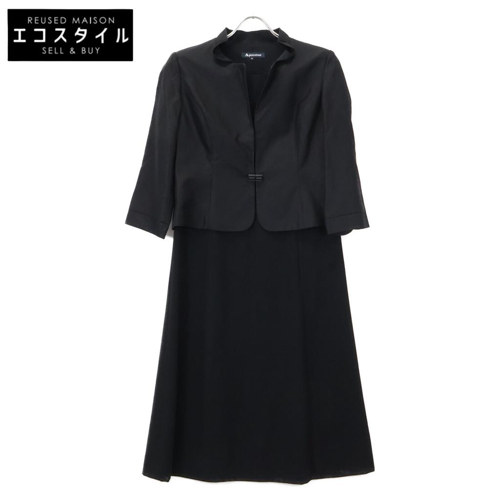 Aquascutum [Good Condition] Formal Jacket Docking dress 9 blackUsed
