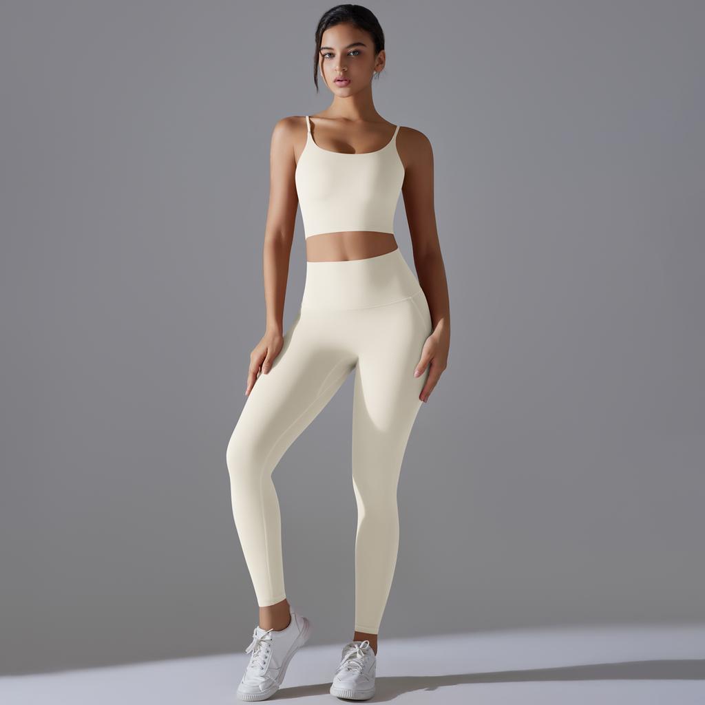 Zestawy do jogi bez rękawów Auroth Women Elastic Fitness Sportswear Running Vest Push Up Pants Dresy