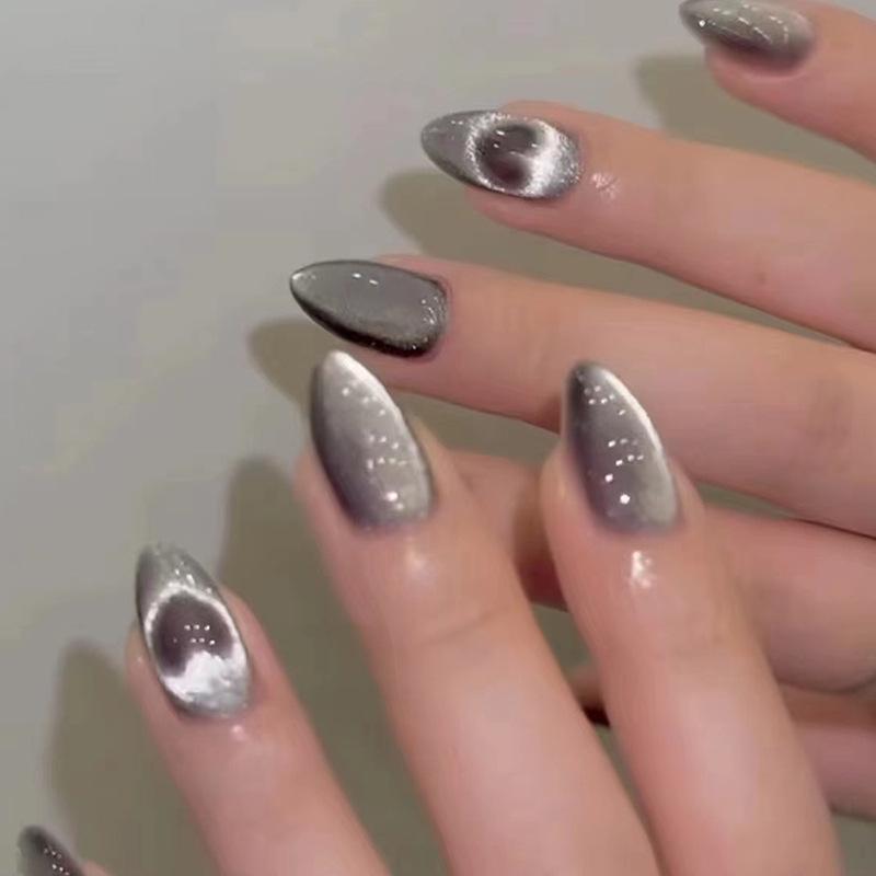 High-End Cat Eye Wearable Nail Stickers & Removable Fake Nail Patches - Ins Style