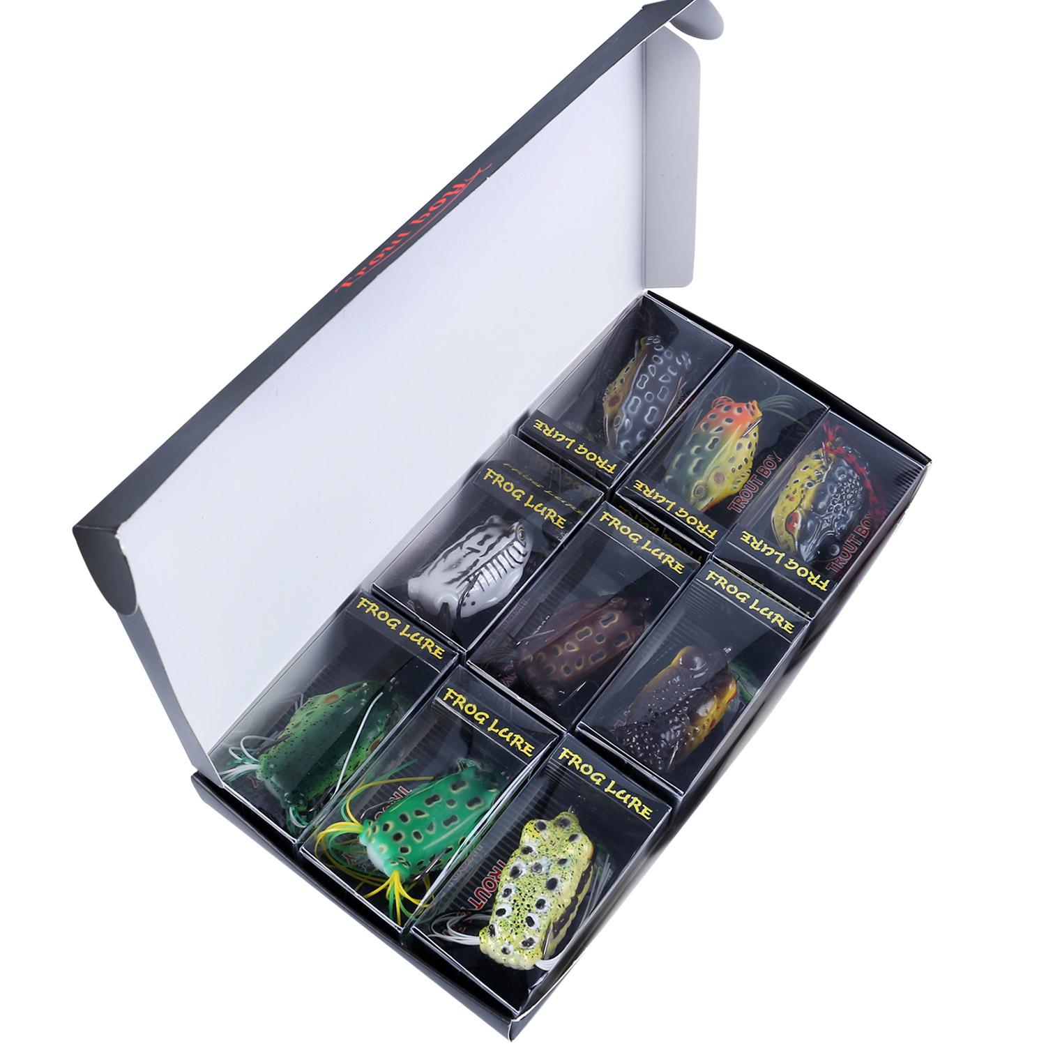 

Приманка для ловли лягушек, приманка с верхней водой, воблёр, гольян, поппер, снасти, окунь, ловец змееголова, набор приманок, бионика 9pcs