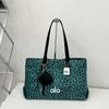 Leopard Print Bag, Women's Large Capacity Temperament Canvas Fashionable Shoulder Bag, Commuting Tote Bag for Work