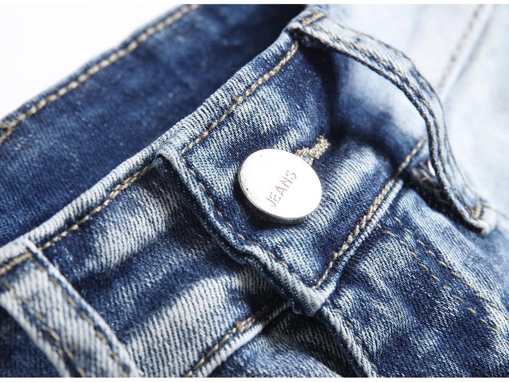 Herrtrendiga Europeiska & Amerikanska Hip-Hop Stil Smal Passform Broderade Jeans