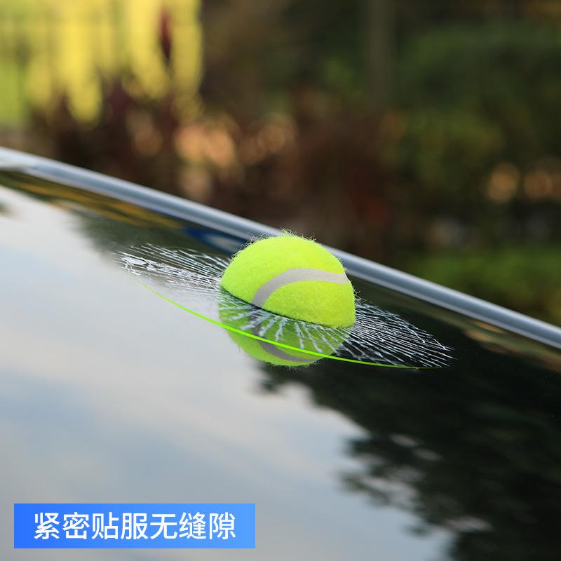 3D Funny Car Window Sticker Tennis Ball Hit Glass Decal Creative Vehicle Decoration