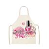 1PC Popular Nail Polish Lipstick Printing Linen Sleeveless Anti-fouling and Oil-proof Apron Fashionable Women's Apron Nail Salon