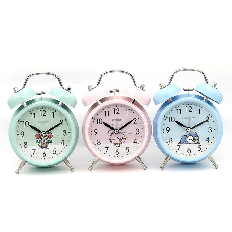 4-inch metal Aisda silent cute cartoon clock boutique bedside bedroom bell clock