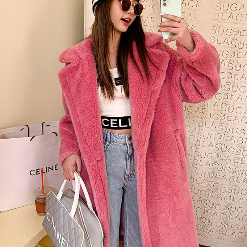 

Long Jacket Women Winter Thick Warm Oversized Chunky Outerwear Female Faux Fur Coats XXL червоний