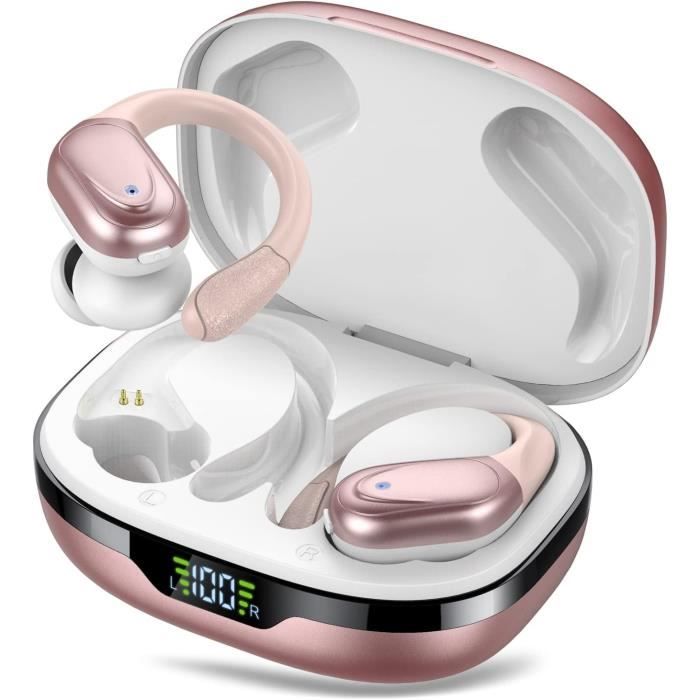 Écouteurs Bluetooth - CASCHO - Modèle 5.3 - 60 Heures Autonomie - Affichage LED - Basses Profondes