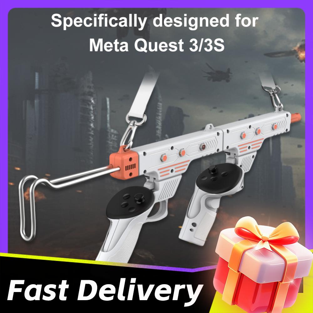 VR Controller Stock Rifle Adapter Controller Grips for Meta Quest 3/Quest 3S VR Gun Stock VR Shooting Game Accessories