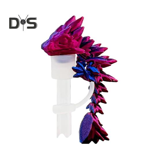 3D Dragon Straw Cover Dust-Proof Protector for 30/40oz Cup Reusable Straw Topper Novelty Cup Accessories
