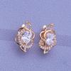 MINTHA Clip Earrings Trendy Rose Gold Color Wedding Daily Fashion Jewelry Cubic Zirconia Earrings For Women Bridal Round Earrings
