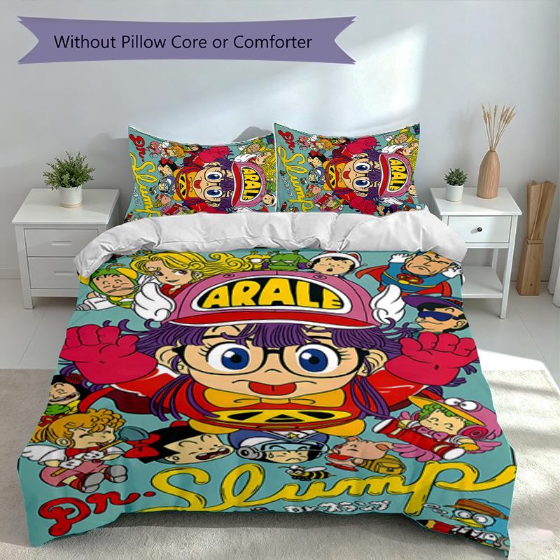 3pcs Arale Duvet Cover Set, Includes 1 Duvet Cover and 2 Pillowcases,Skin-Friendly&Comfortable Fabric,Suitable Bedding Sets