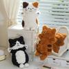 30cm Kawaii Kitten Cookie Plush Pillow Stuffed 3-color Black Brown Cartoon Cat Animal Toy Sleeping Overnight Companion Gift