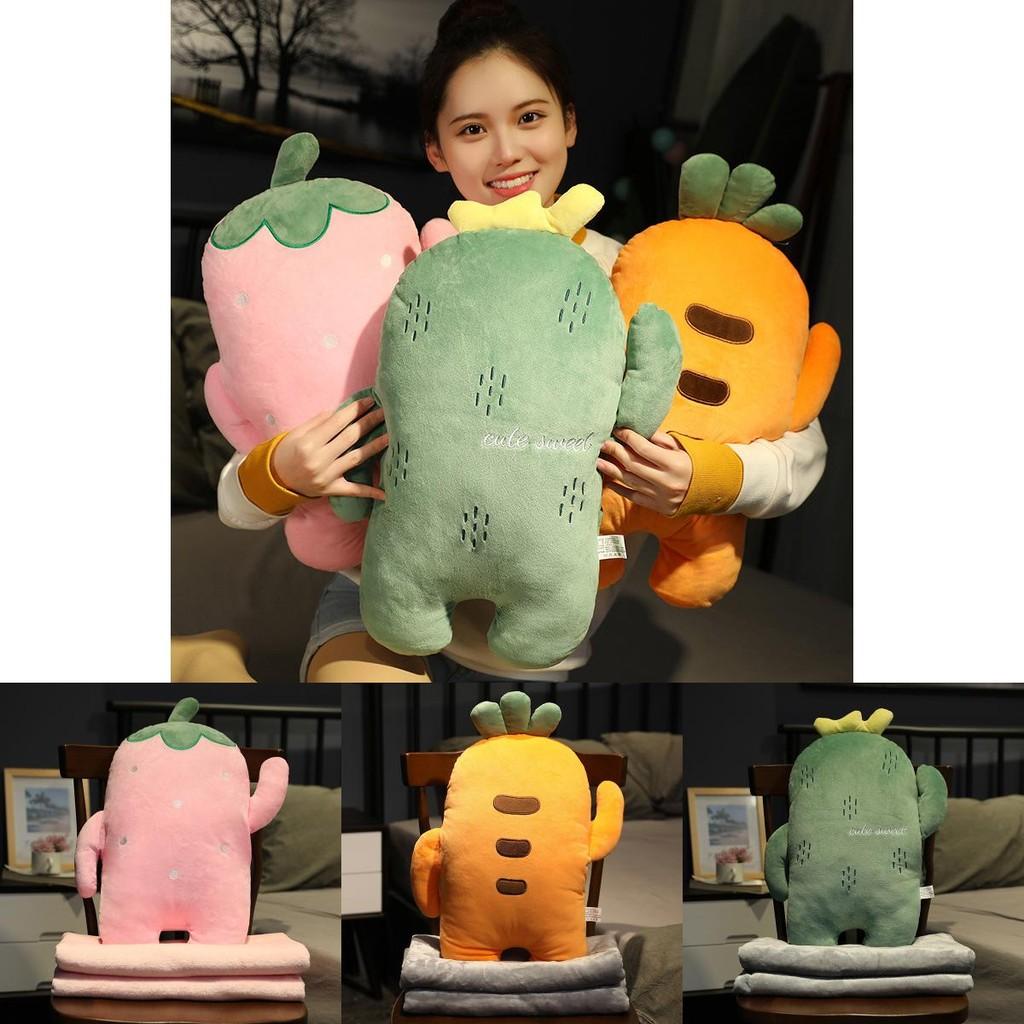 Soft Cozy Plant Series Three In One Pillow Blanket Plush Cushion For Office Naps