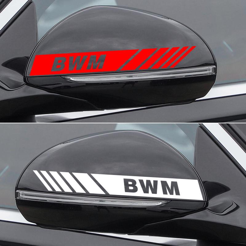 2PCS Car Rearview Mirror Decoration Sticker Emblems Styling For Bmw 3 2 5 Series E90 F10 E60 X3 F25 E46 X5 G05 F30 X5 E53 E91 M5