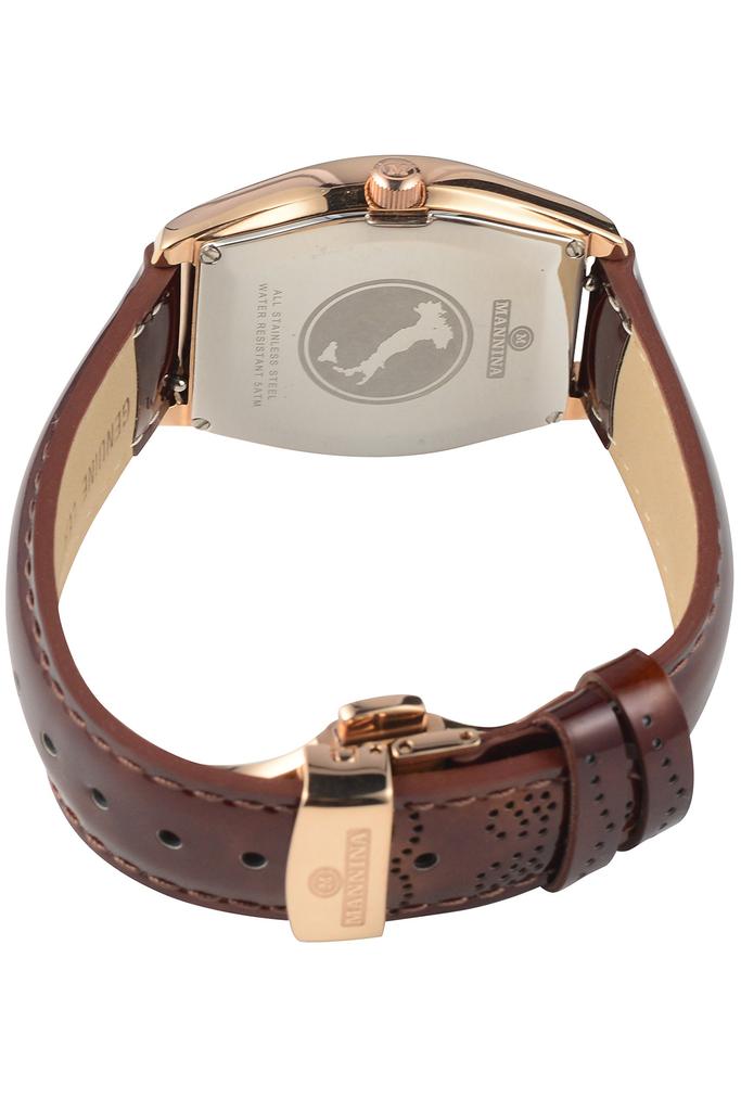 Mannina Officially Imported MNN003-02 Men's Watch, Brown,