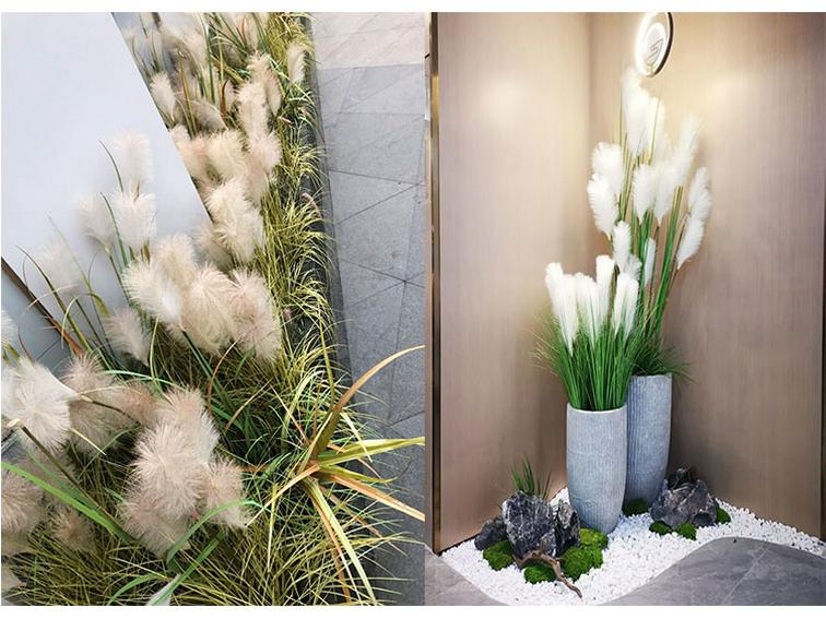 Nordic Reed & Foxtail Grass Artificial Office Plants Window Decor 