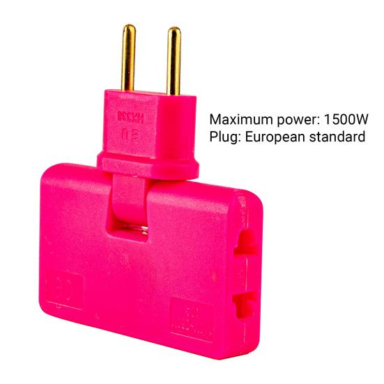 EU Plug Adapter 3 180-degree Rotating 1 In 1500W European Standard Plug Power