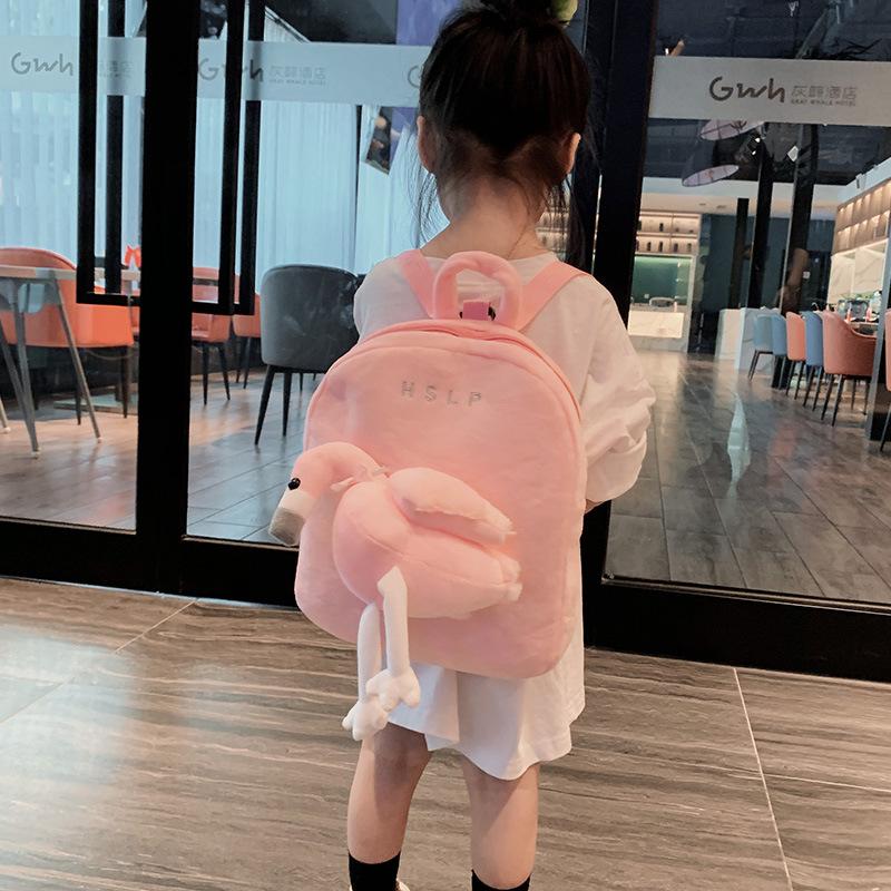 Autumn and Winter New Cartoon Plush Children's Bag Boys and Girls Kindergarten School Bag Animal Anti-lost Small Backpack