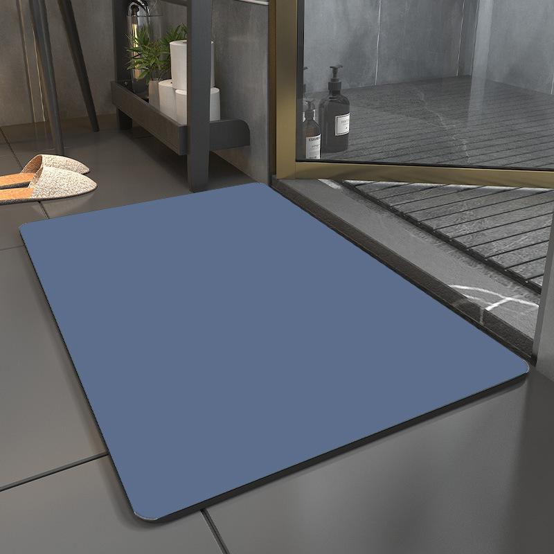 Simple Pure Color Diatom Mud Mat Toilet Absorbent Quick Drying Mat Household Dirty and Non-slip Mat