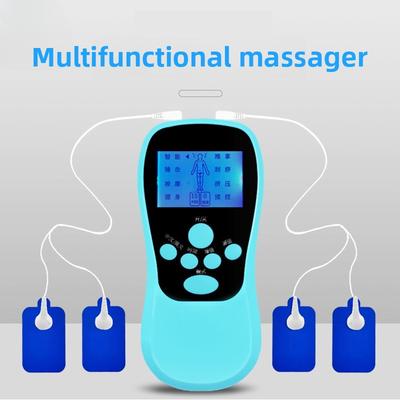 Blue Screen Double Hole Charging Mini Massager, Low Frequency Pulse Meridian Cervical Spine Massager, Digital Meridian Massager