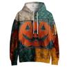 Women's Fashion Long Sleeve Pullover Halloween Print Hooded Pocket Sweatshirt