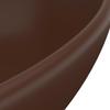 Luxury Oval Wash Basin Matte Dark Brown 40 X 33 Cm Ceramic