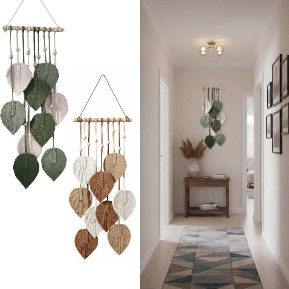 Cotton Rope Leaf Macrame Wall Hanging Boho Style Bohemian Wall Decoration  Home Wedding Decor