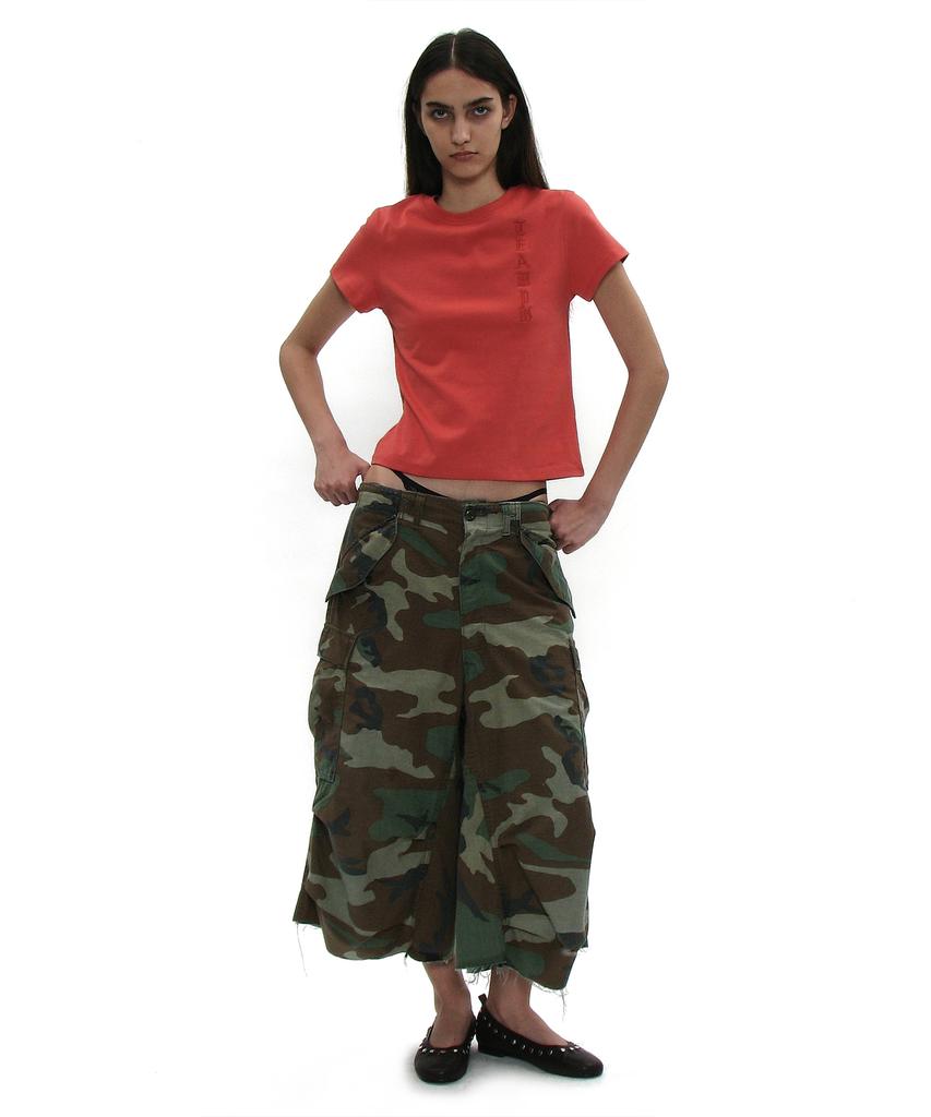 PARTIMENTO WOMEN Team 76 Patch Short Sleeve Tee_Chili
