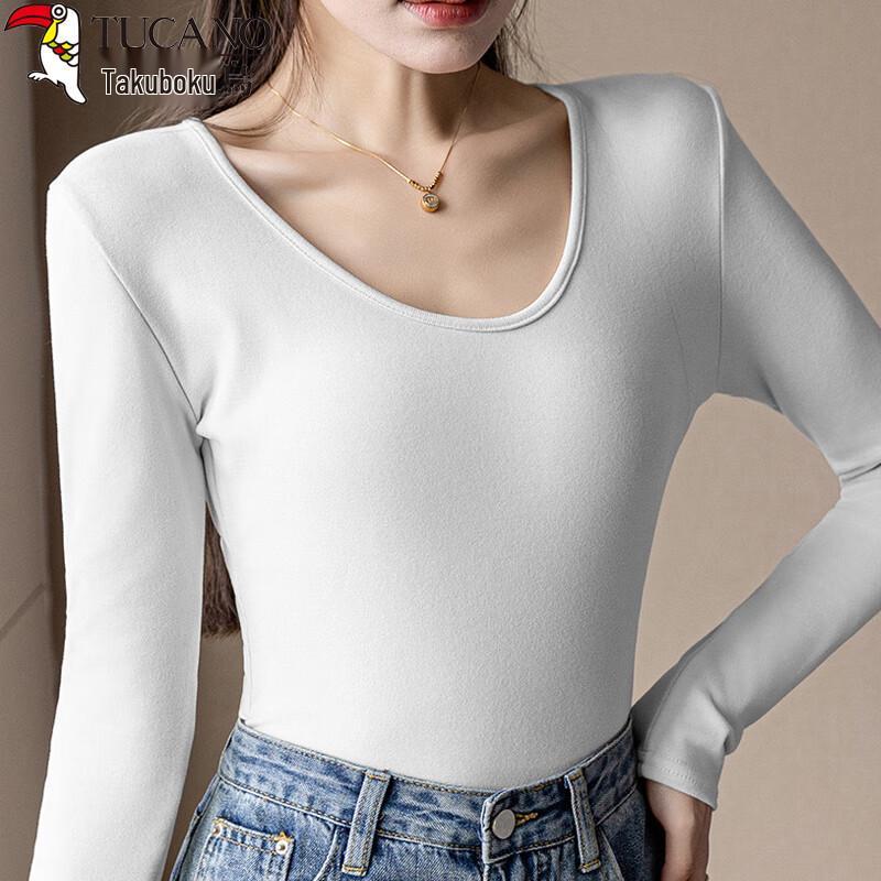 Women's Pure Cotton Stretch U-Neck Long-Sleeve Base Shirt