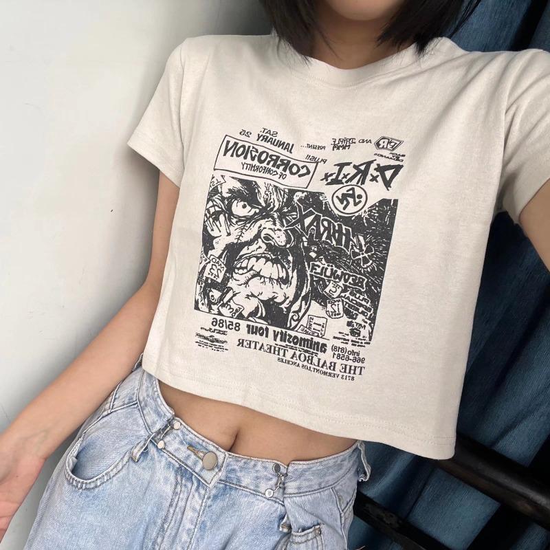 Same Style Short T-shirt Women s Loose Short-sleeved Summer Wear Onesize белый