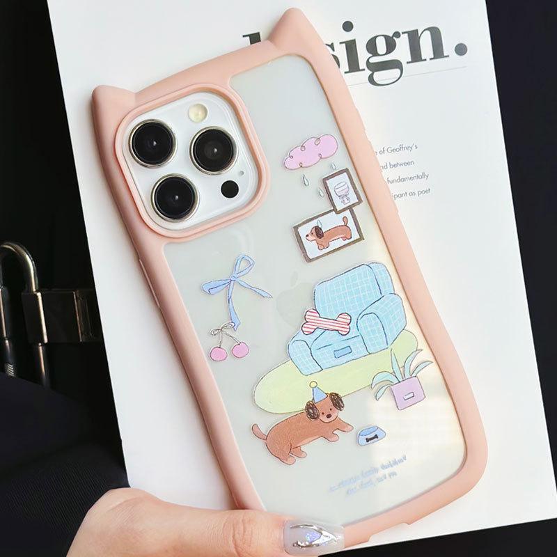 

Apple iPhone 12/13/14/15 Pro Max Cat Ear Cartoon Case iPhone 16