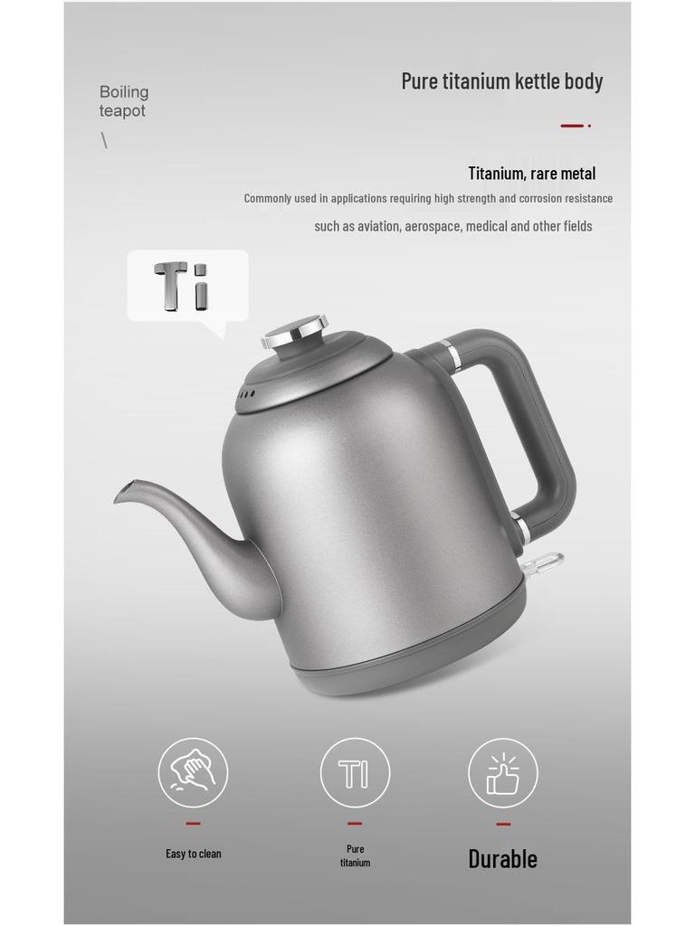 To Yi Large Capacity Pure Titanium Electric Kettle for Tea, Auto Shut-Off