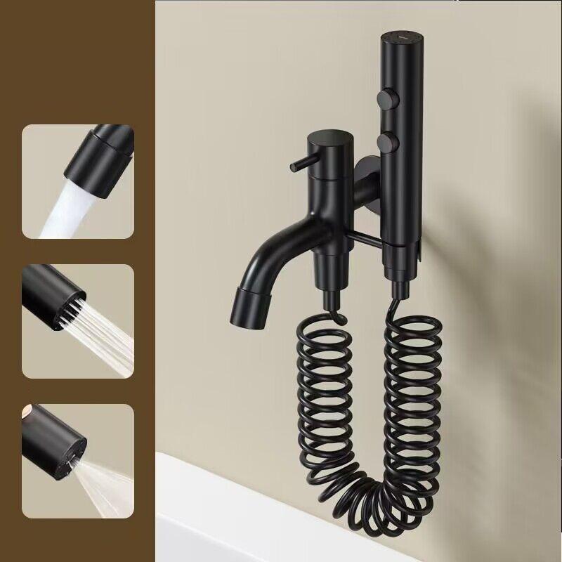 Grey Copper Toilet Hand Held Bidet Faucet Sprayer Bidet Set Sprayer Gun Toilet Spray For Bathroom Self Cleaning Shower Head