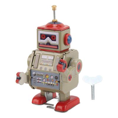 Walking Robot Clockwork Toy Vintage Metal Collectible Interesting Handmade Repairman Robot Windup