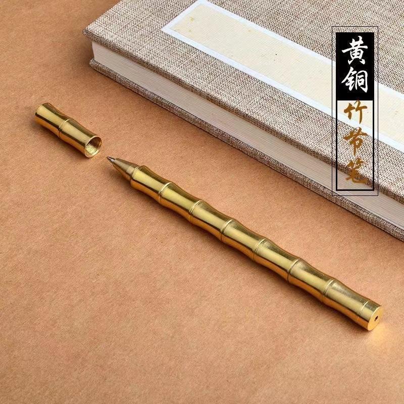 Luxus Goldener Bambus Geschenk-Kugelschreiber Messing-Kugelschreiber Bambus-Körper Unterschriftenstift Schüler-Schreibwaren Schul-Bürobedarf