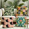 Ästhetische Kunst OOrla Kiely Blumenstiel Kissenbezug Wendbarer Plüschkissenbezug Weich Flauschig Heimdekoration für Sofa Schlafzimmer