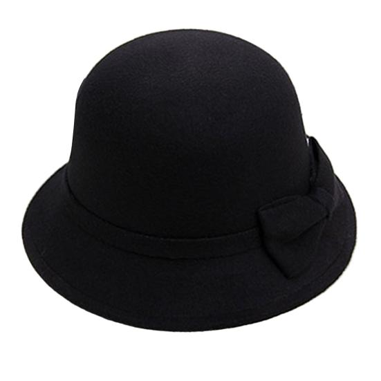 Solid Color Fedora Trendy Fine Workmanship Cold Resistant Fashion Ladies Vintage Elegant Woolen Hat
