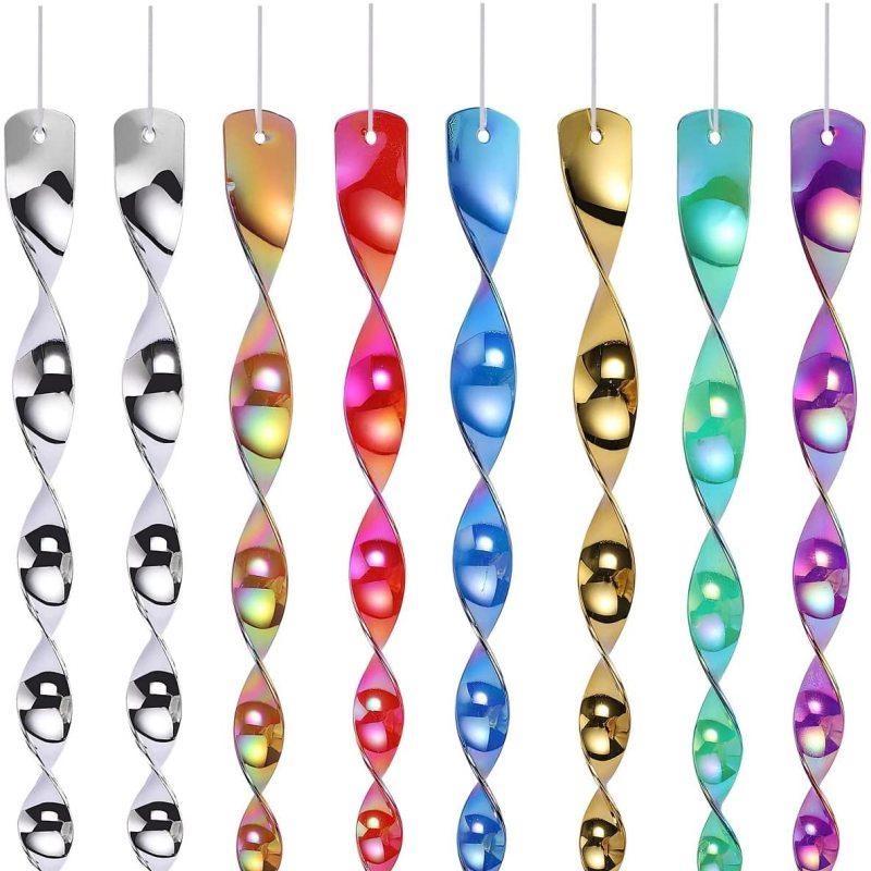 10Pcs Reflective Bird Deterrent Rods 30cm Hanging Bird Repellents Reflective Wind Spiral Rod Garden Anti-bird Protection