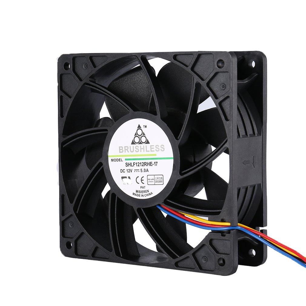 

2025 Hot Miner Cooling Fan 4-Pin Connector Brushless Replacement DC 12V 5.0A Cooler Fan Low Noise For Antminer Bitmain S7 S9 1PC Black