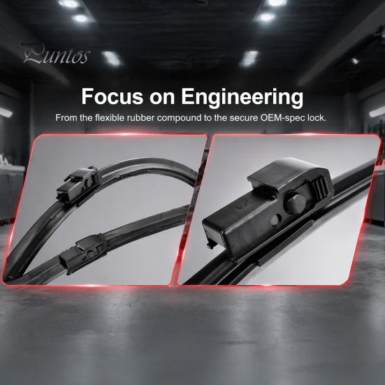Natural Rubber Wiper Blades 2Pcs/Set Car Windshield for BMW 5 Series 1995-2004 E39 Automotive Replacement Parts 525i 528i 530i 540i M5, 26/22-Inch All