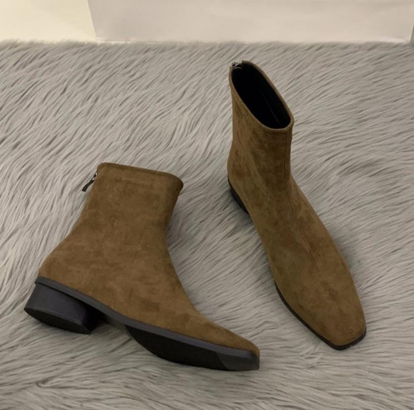 Fashion High Quality Mid-Calf Women's Boots Fashion Back Zip Modern Boots Women Hot Sale Solid Shoes Women Botines De Mujer Boots Ladies