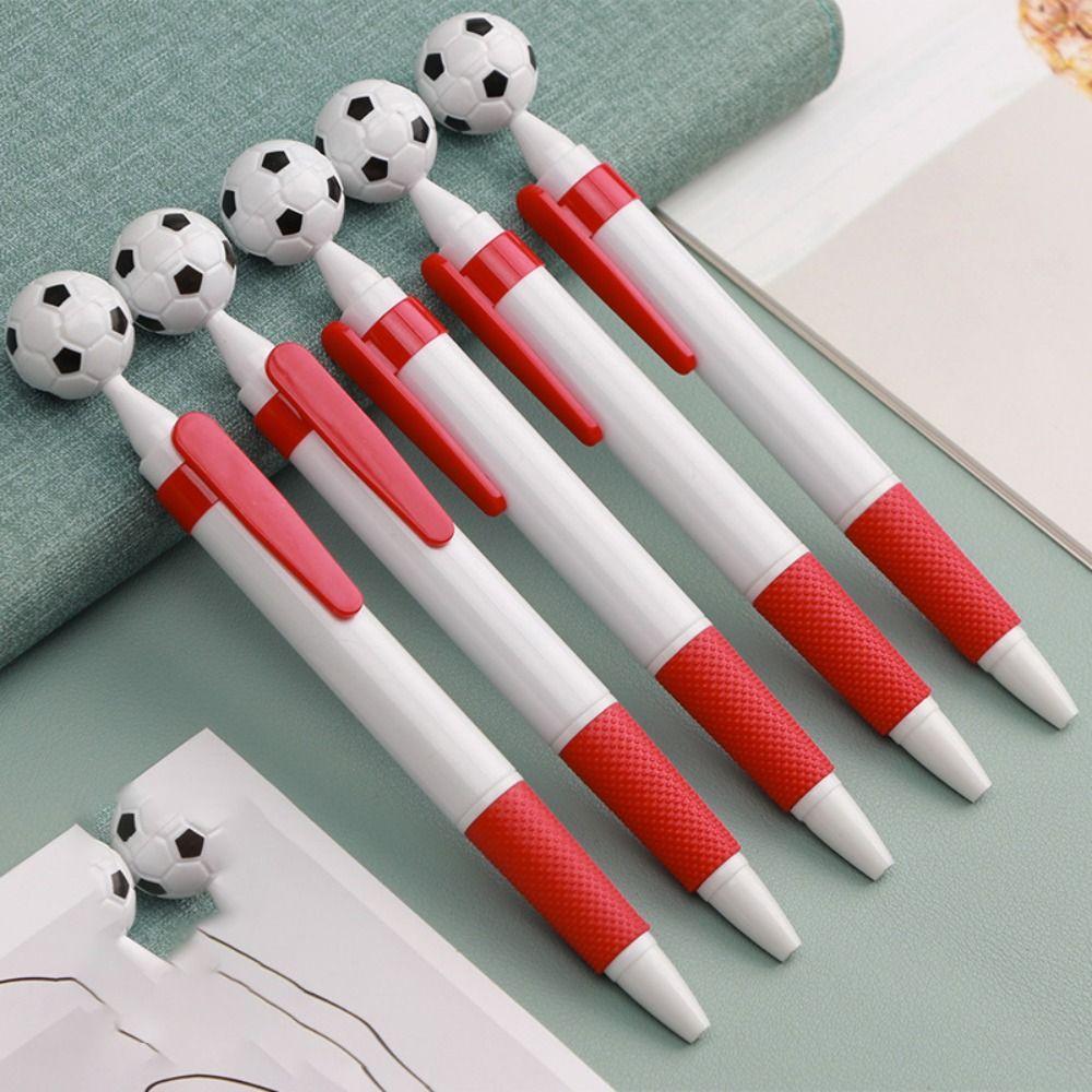 5pcs Smooth Writting Ballpoint Pen Soccer Shape Writing Pen Creative Press Pen Student