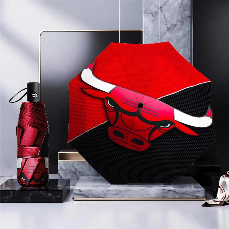 Red Bulls Basketball Umbrella Folding Umbrella, Automatic Umbrella 8-Frame for Travel, Camping Use Gift for Halloween Christmas