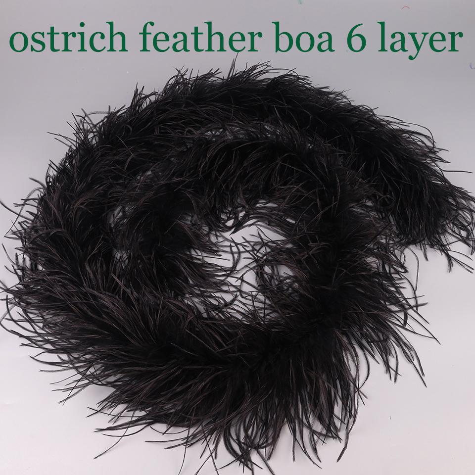 Fluffy Feather Trim For Clothes, Ostrich Feathers, Fluffy Boa, Shawl, Wedding Dress Decor, 2M Thick, 6 Layers