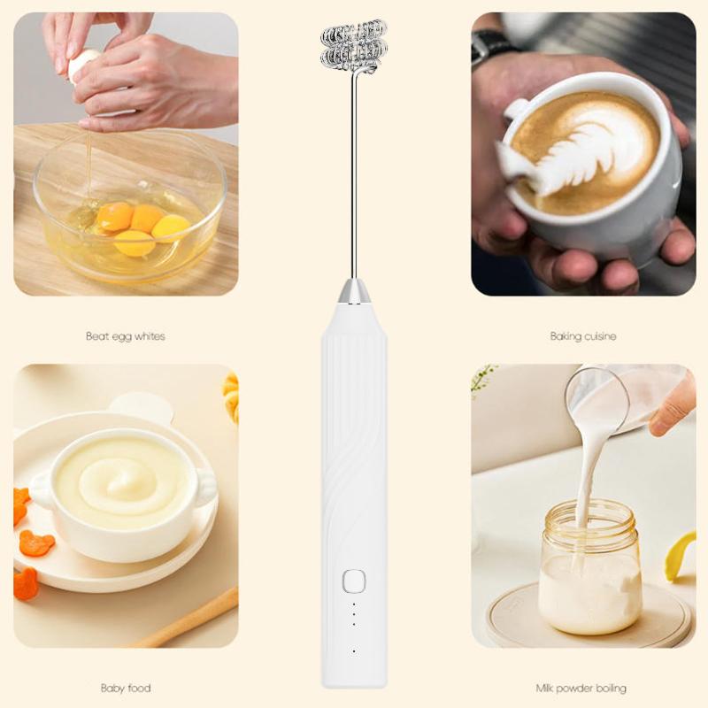 Electric Coffee Milk Foaming Mixer Coffee Creamer Whisk Handheld Egg Beater Froth Mixer Kitchen Automatic Whisk Baking Accessor